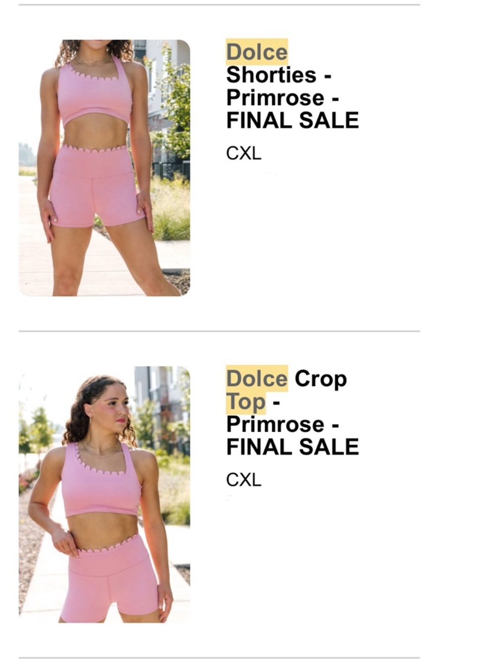 Tiger Friday Dolce Primrose Pink Scalloped Crop Top & Shorts Set Child XL